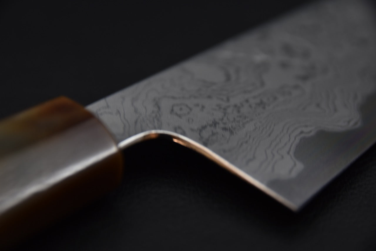 Hitohira Tanaka Kyuzo Aogami #1 Damascus Gyuto 240mm Ébène Taihei