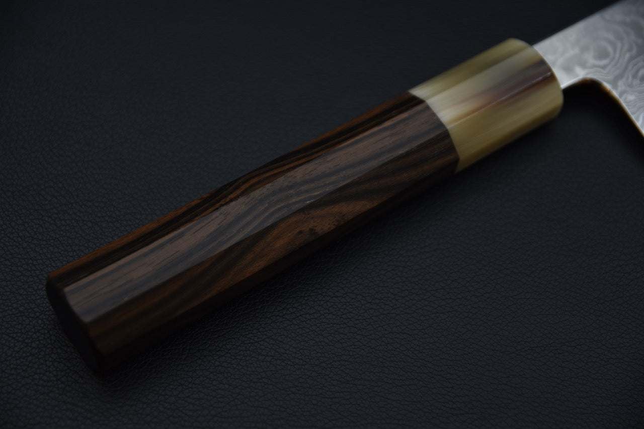 Hitohira Tanaka Kyuzo Aogami #1 Damascus Gyuto 240mm Ébène de Macassar Taihei