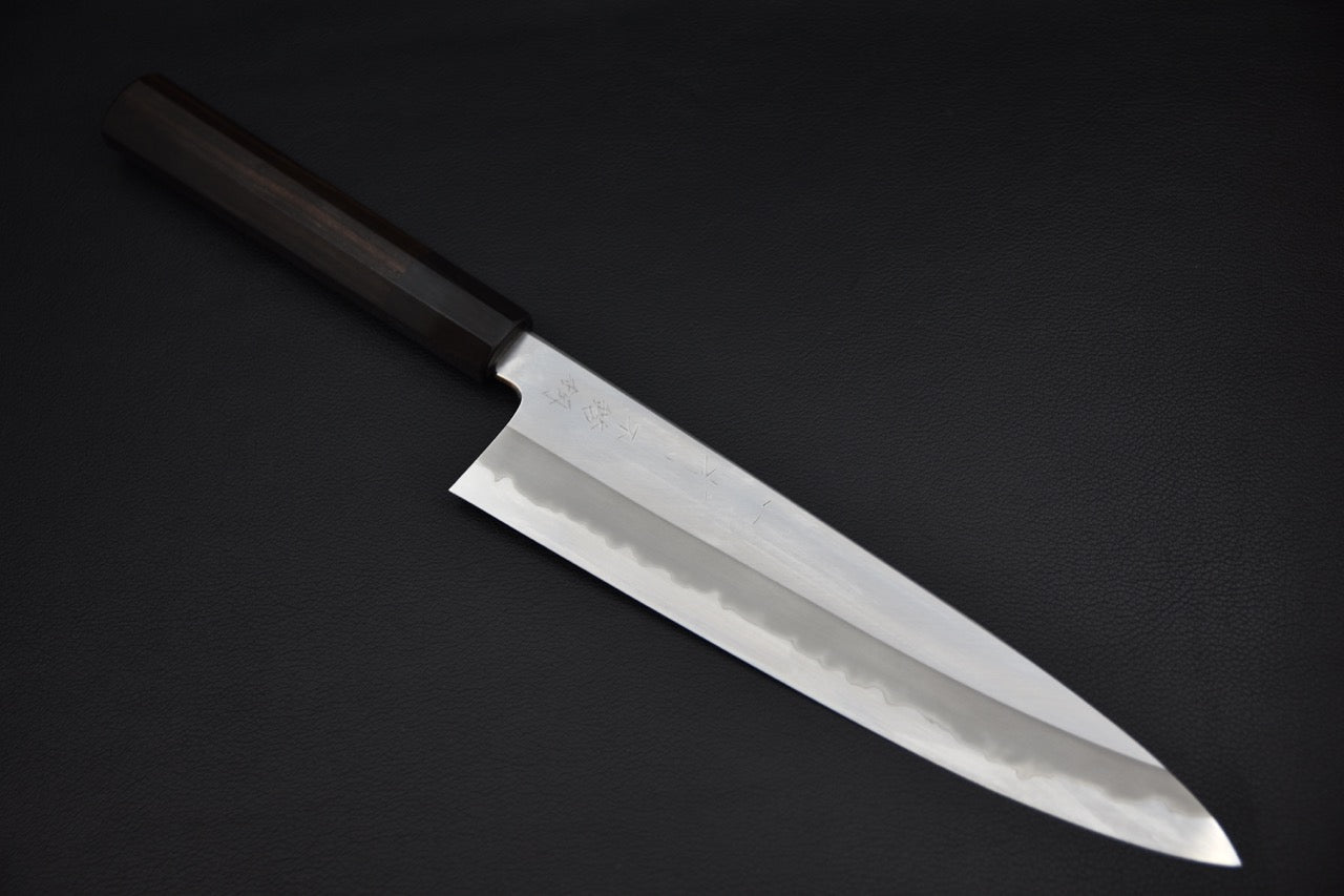 Hitohira Tanaka Kyuzo Aogami #1 Gyuto 240mm Taihei Makassar Ébène