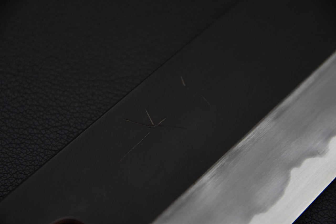 Hitohira Tanaka Kyuzo Aogami #1 Kurouchi Nakiri 180mm Cèdre Yakusugi (Kaku)