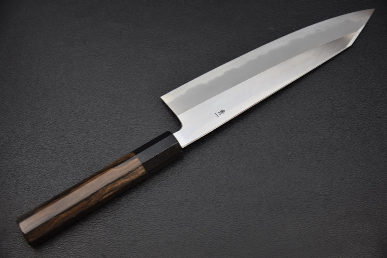 couteau japonais manche octogonal en ziricote avec mitre sombre