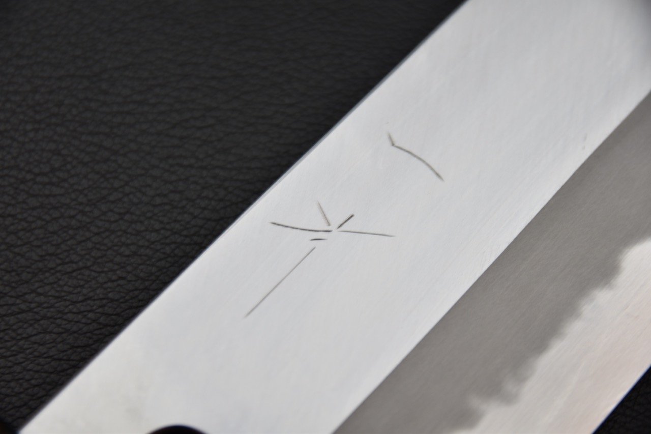 Couteau japonais Migaki avec lame en acier Aogami #1 et finition polie, de la région de Sakai