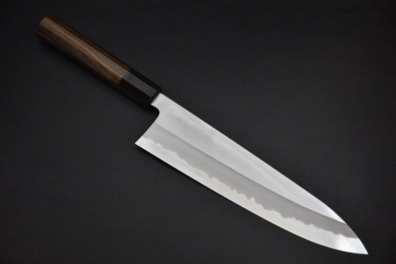 Hitohira Tanaka Kyuzo Aogami #1 Migaki Gyuto 240mm Ziricote (Extra Haut)