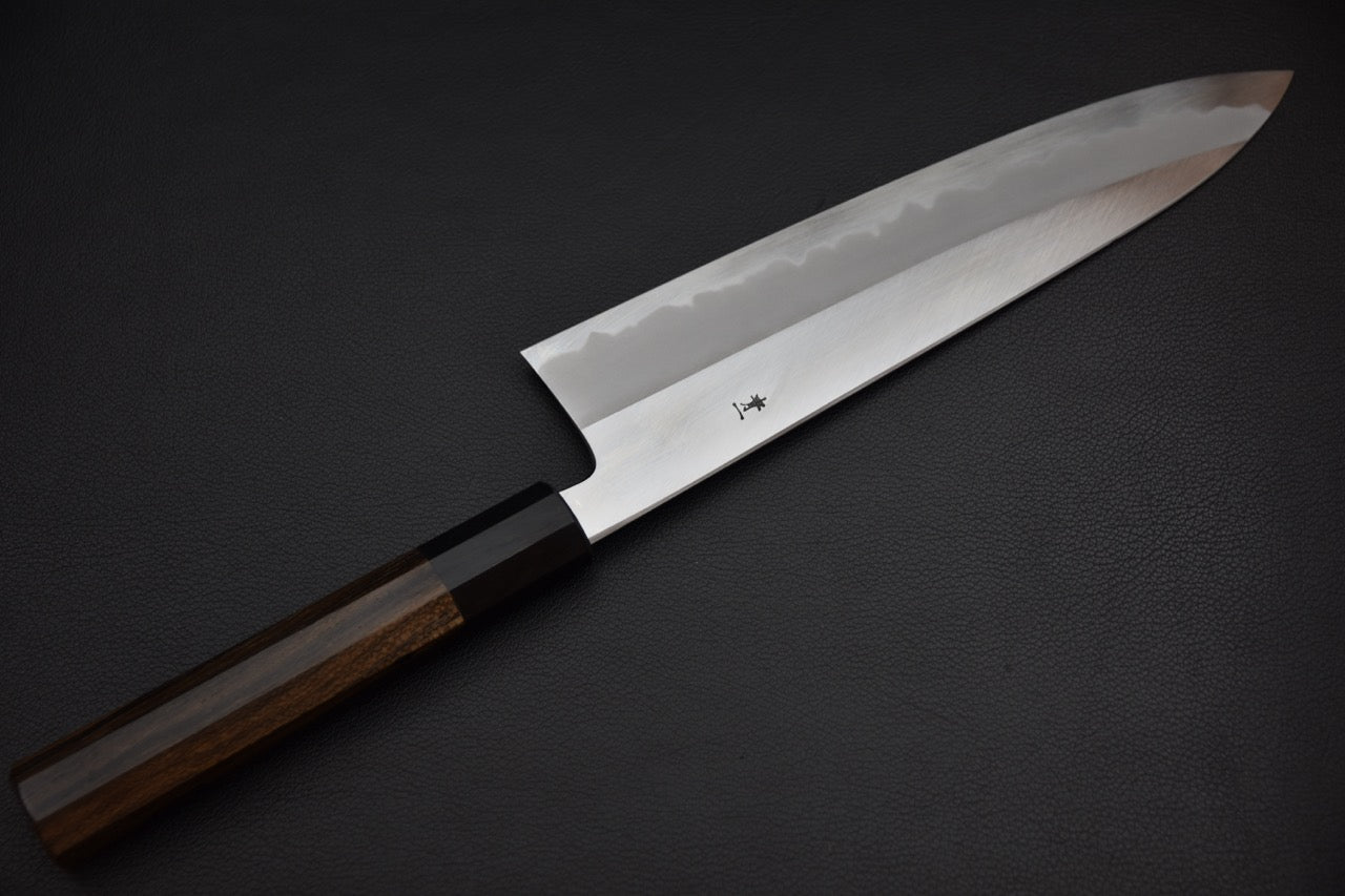 Hitohira Tanaka Kyuzo Aogami #1 Migaki Gyuto 240mm Ziricote (Extra Haut)