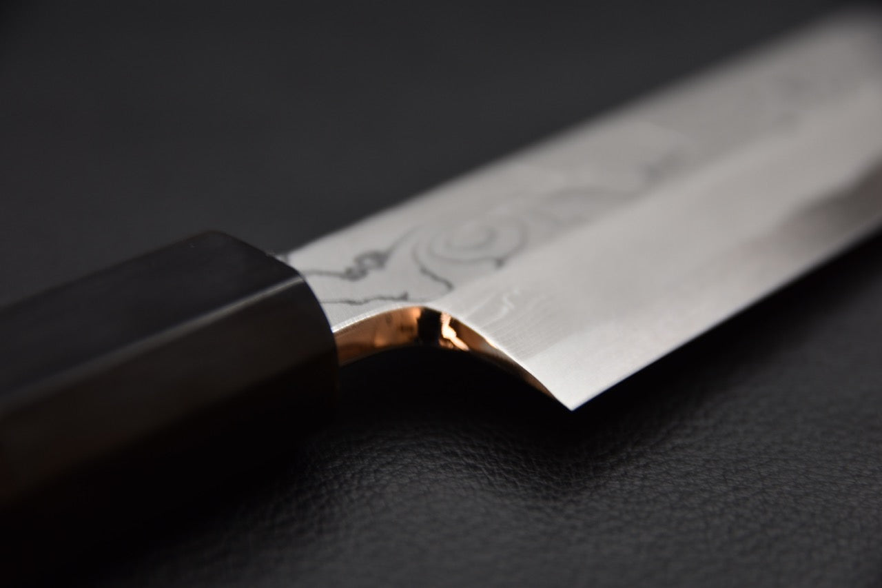 Hitohira Tanaka Mosuke Aogami #1 Damascus Yanagiba 300mm Ebony