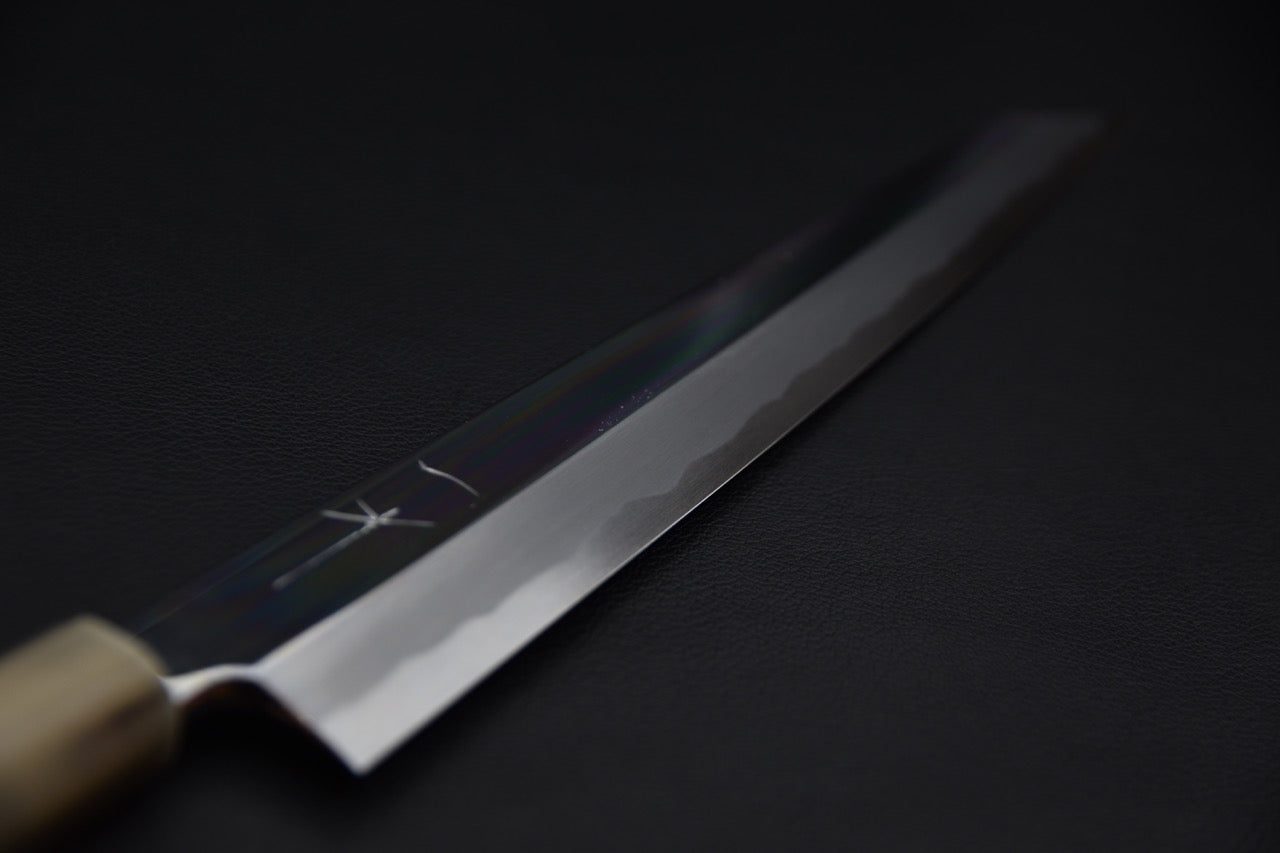 Hitohira Tanaka Mosuke Aogami #1 Mirror Polish Kiritsuke Yanagiba 300mm Ebony