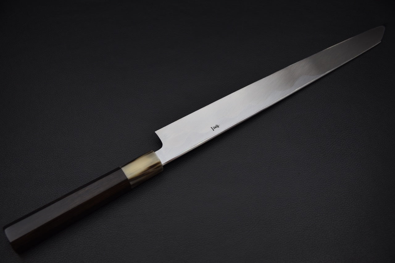 Hitohira Tanaka Mosuke Aogami #1 Mirror Polish Kiritsuke Yanagiba 300mm Ebony