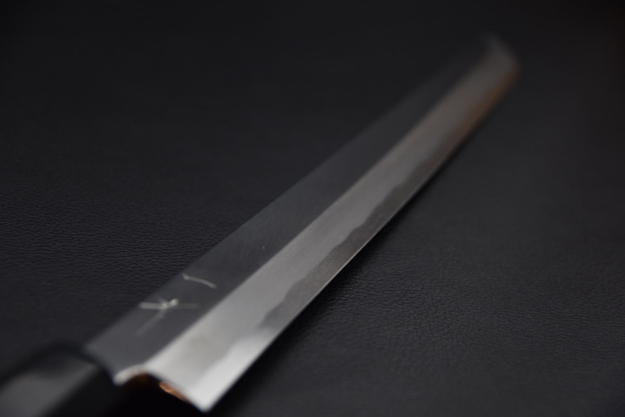 Détail du kasumi poli de la lame Aogami #1 Hitohira