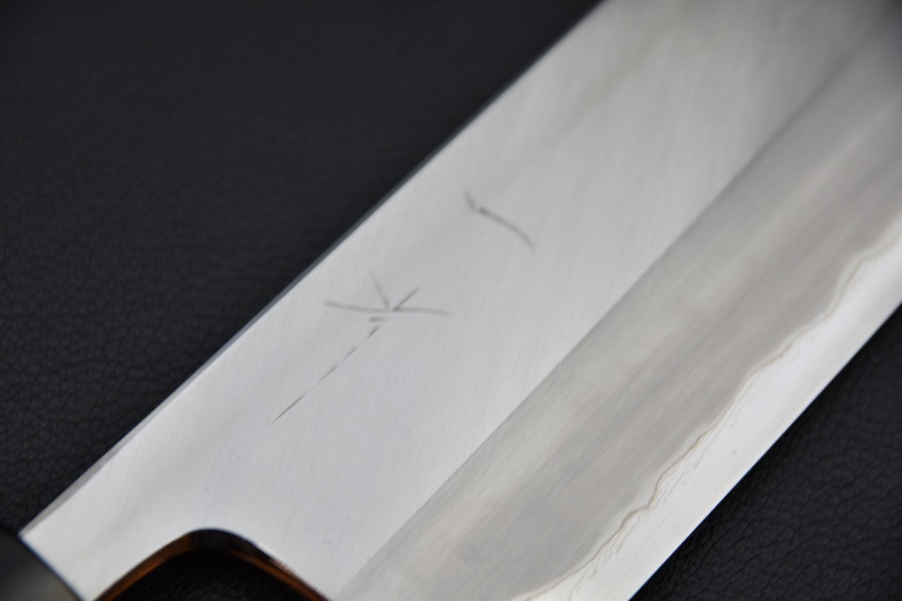 Hitohira Togashi Aogami #1 Stainless Clad Migaki Nakiri 180mm Taihei Ebony