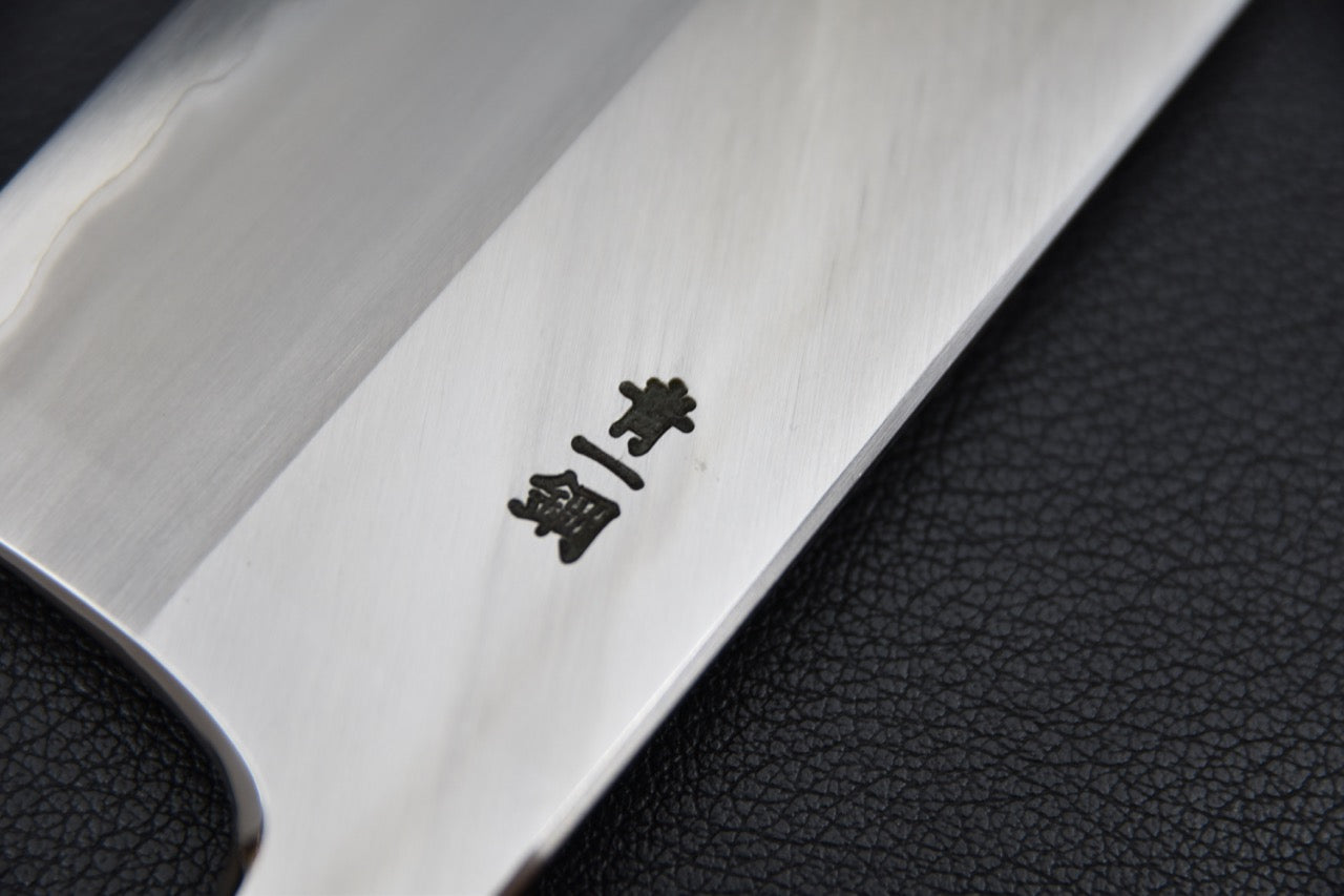 Hitohira Togashi Aogami #1 Stainless Clad Migaki Nakiri 180mm Taihei Ebony