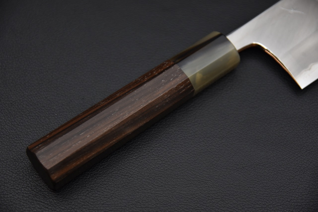 Hitohira Togashi Aogami #1 Stainless Clad Migaki Nakiri 180mm Taihei Ebony
