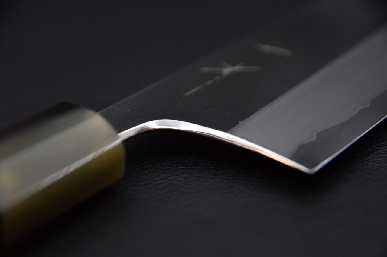 Hitohira Togashi Aogami #1 Stainless Clad Migaki Nakiri 180mm Taihei Ebony