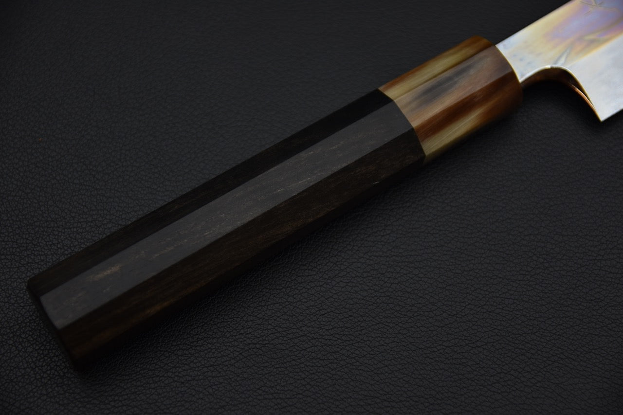 Hitohira Togashi Aogami #1 Tanryumon Mizu Honyaki Yanagiba 330mm Taihei Macassar Ebony