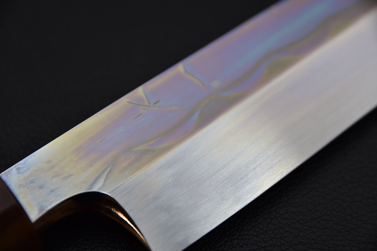 Hitohira Togashi Aogami #1 Tanryumon Mizu Honyaki Yanagiba 330mm Taihei Macassar Ebony