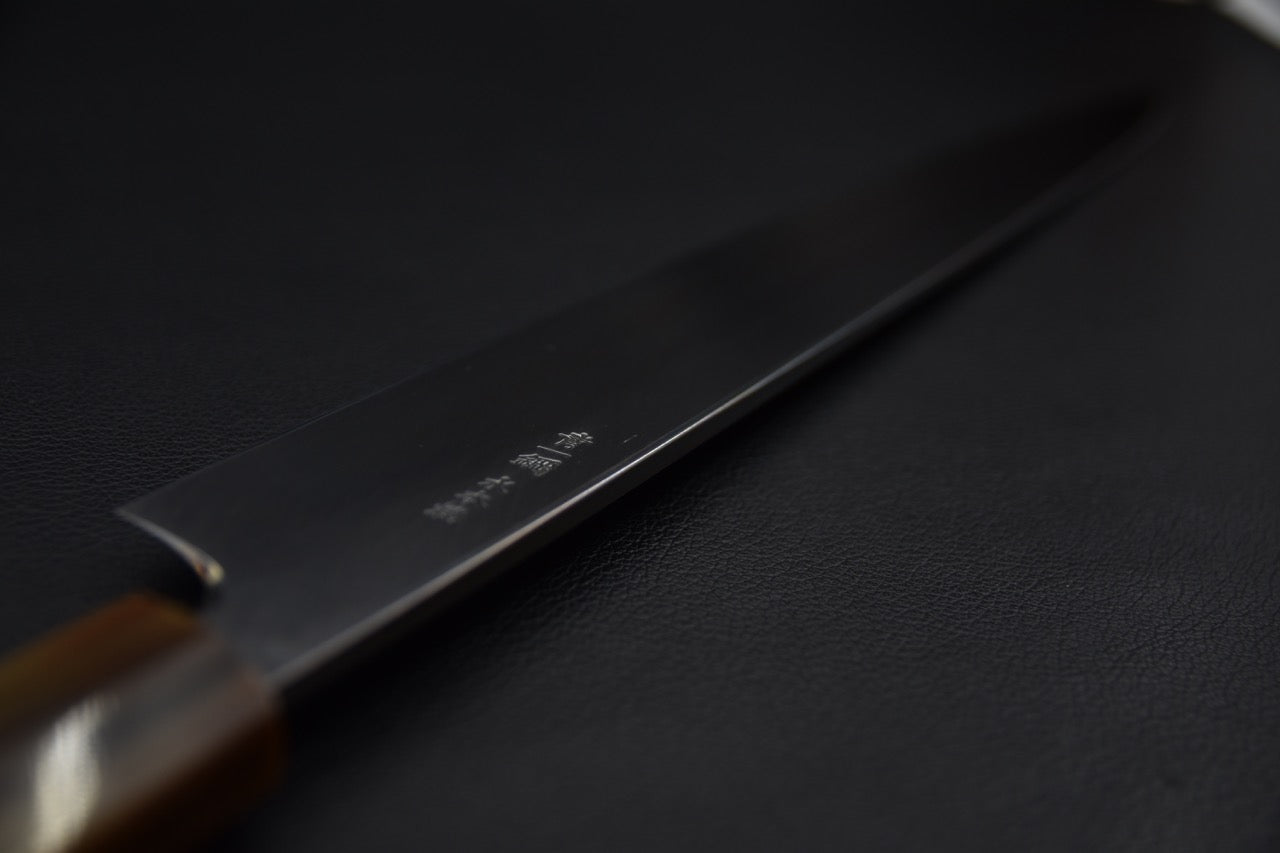 Hitohira Togashi Aogami #1 Tanryumon Mizu Honyaki Yanagiba 330mm Taihei Macassar Ebony