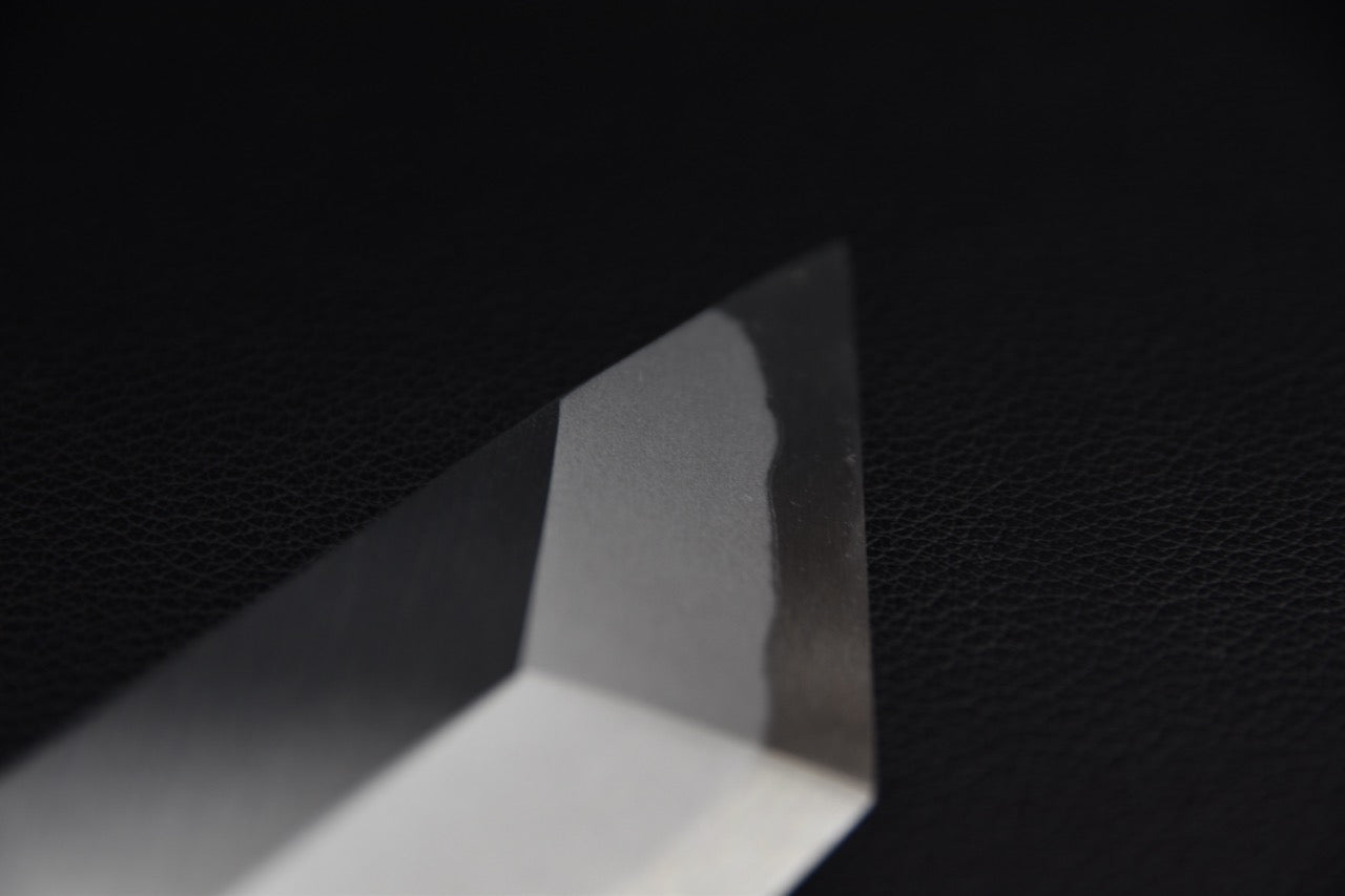 Couteau japonais Hitohira Togashi Aogami #2 Edo Saki 180 mm avec manche traditionnel en bois de ho.