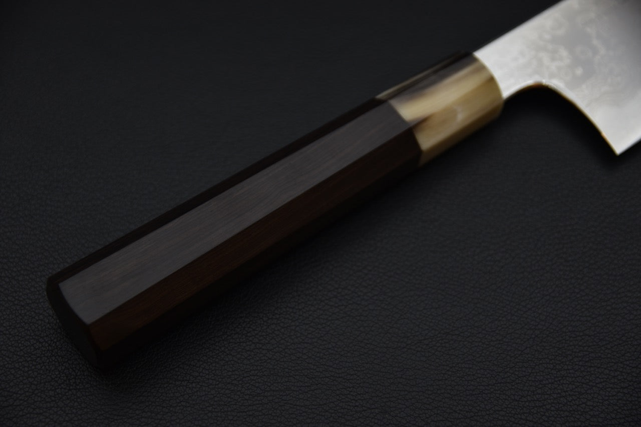 Hitohira Togashi Shirogami #1 Damascus Kiritsuke Gyuto 240mm Ébène