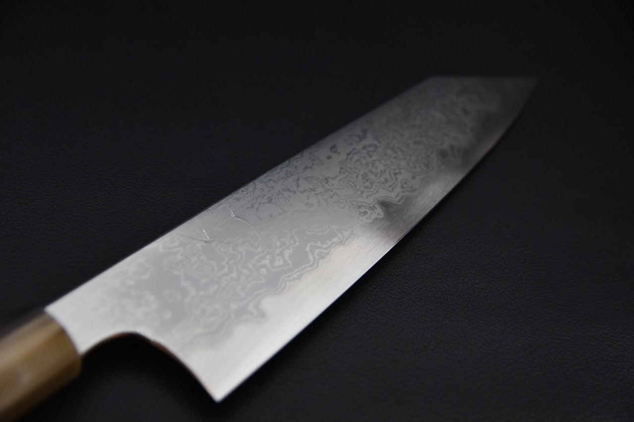 Hitohira Togashi Shirogami #1 Damascus Kiritsuke Gyuto 240mm Ébène