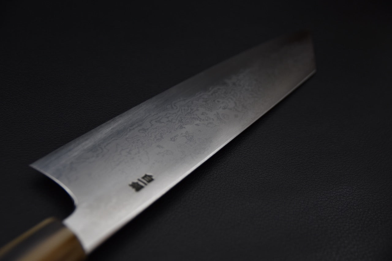 Hitohira Togashi Shirogami #1 Damascus Kiritsuke Gyuto 240mm Ébène