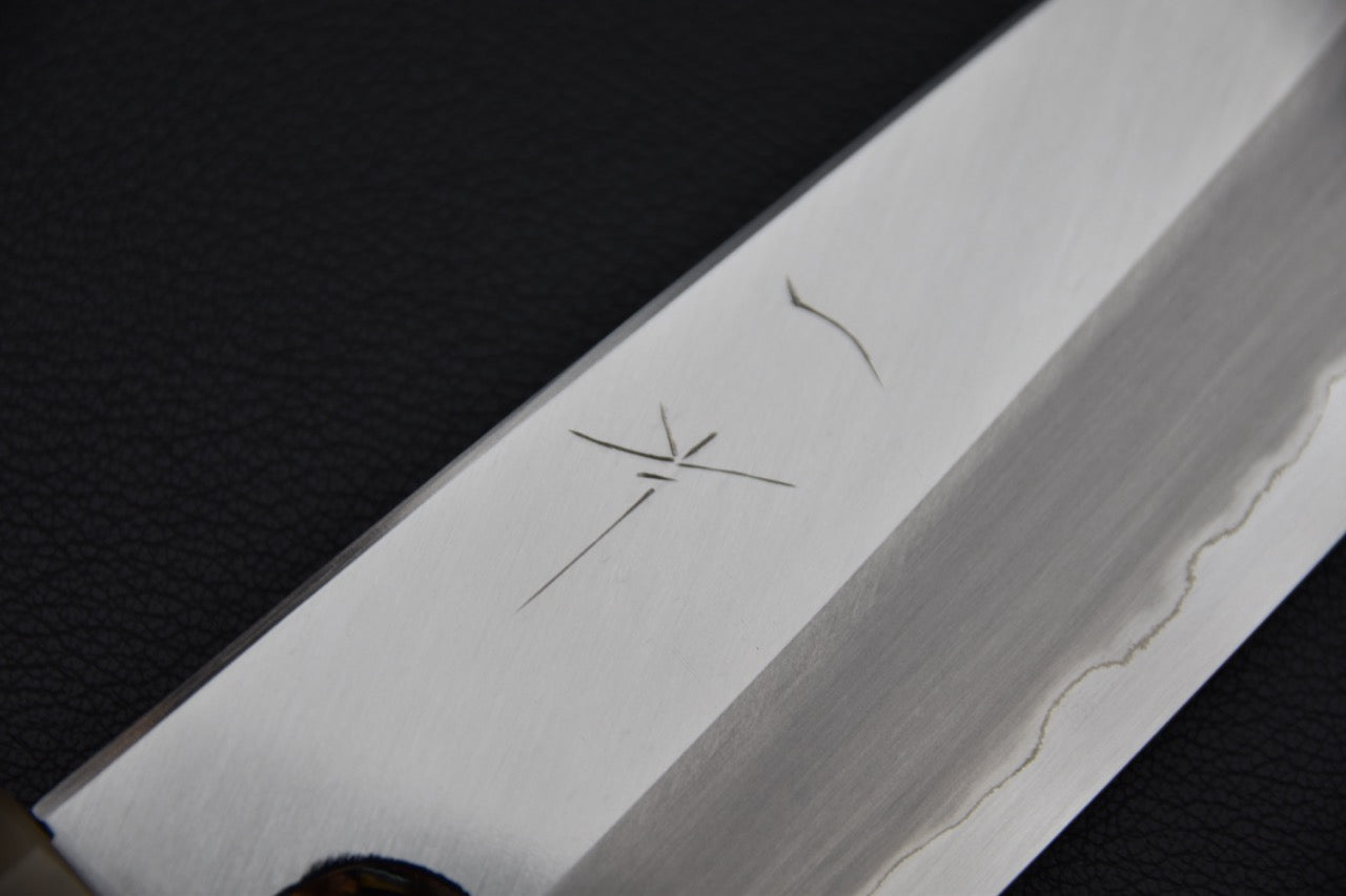 Hitohira Togashi Shirogami #1 Gyuto 210mm  Makassar Ebony Tahei