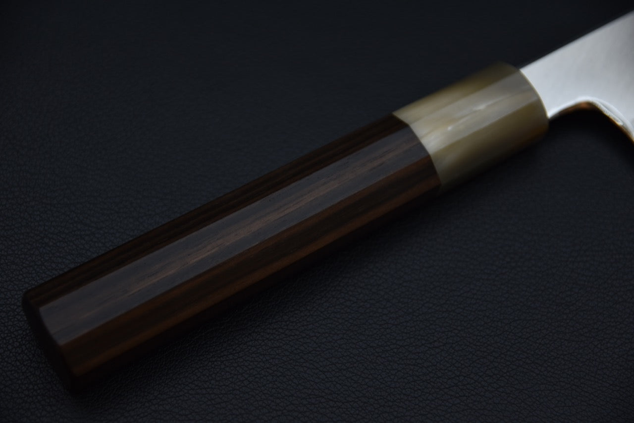 Hitohira Togashi Shirogami #1 Gyuto 210mm  Makassar Ebony Tahei