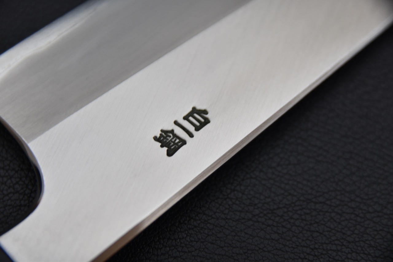 Hitohira Togashi Shirogami #1 Stainless Clad Kiritsuke Gyuto 210mm Ebony