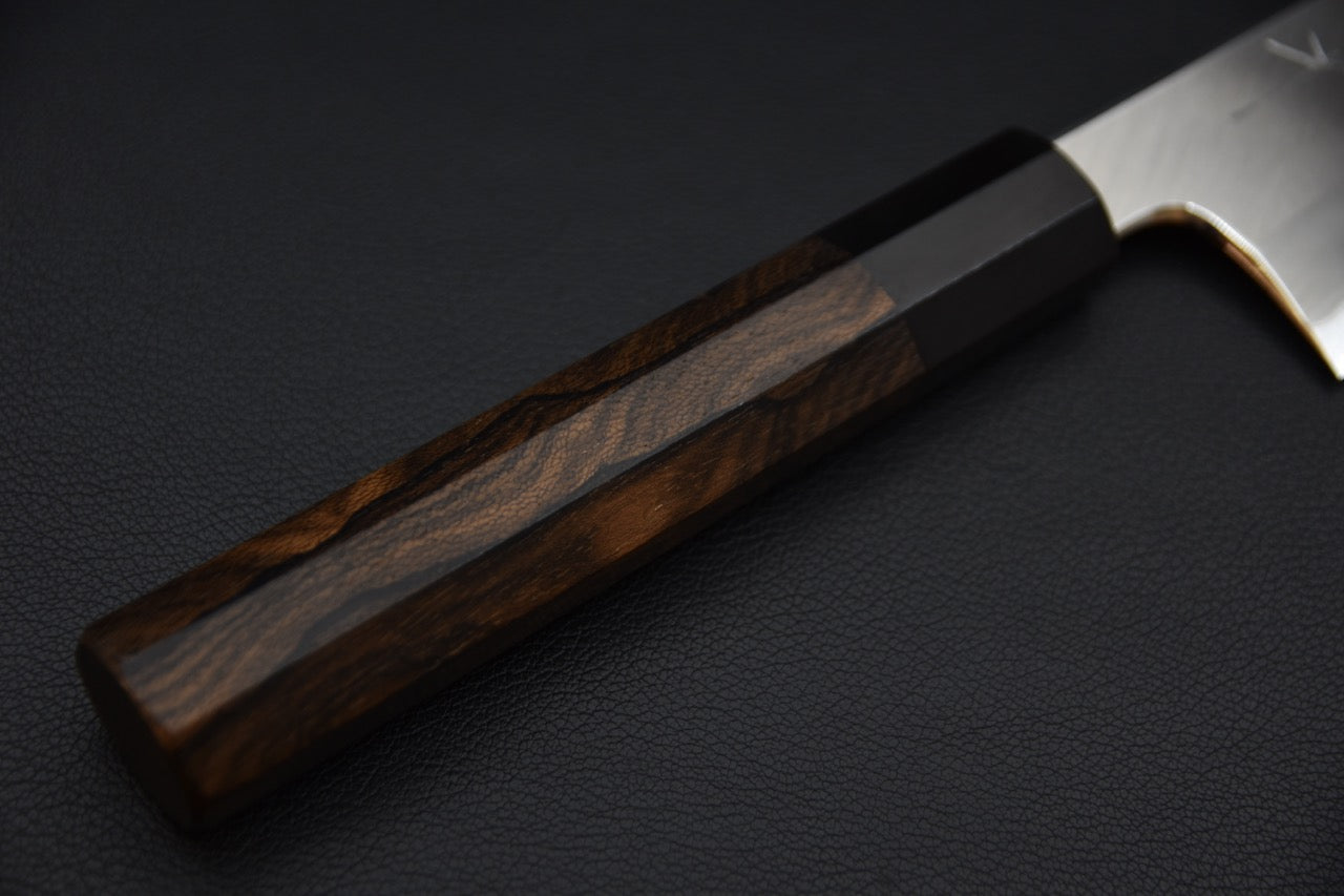 Hitohira Togashi Shirogami #1 Stainless Clad Kiritsuke Gyuto 210mm Ebony