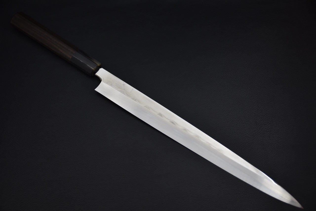 Hitohira Togashi Shirogami #1 Mizu Honyaki Fugubiki 300mm Taihei Makassar Ébène