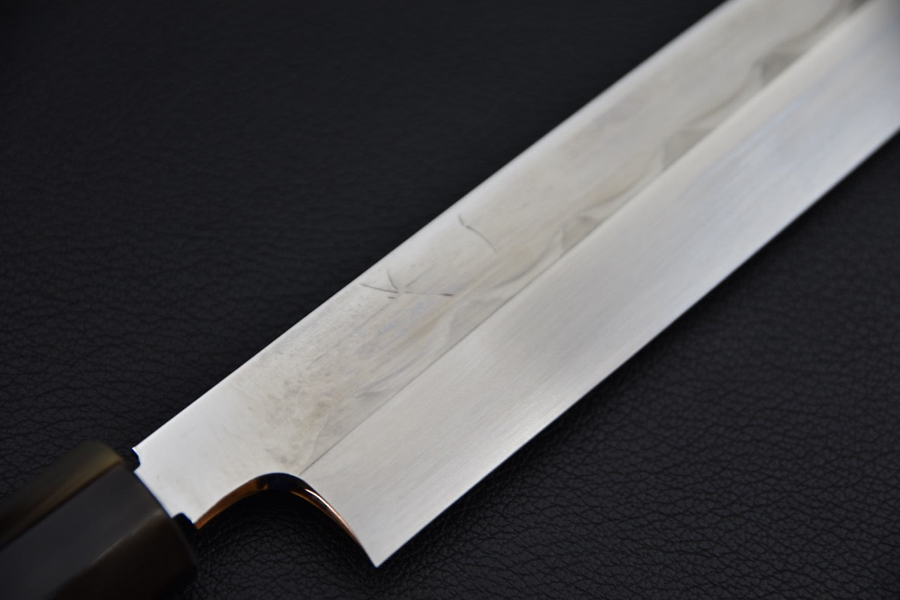 Hitohira Togashi Shirogami #1 Mizu Honyaki Fugubiki 300mm Taihei Makassar Ébène