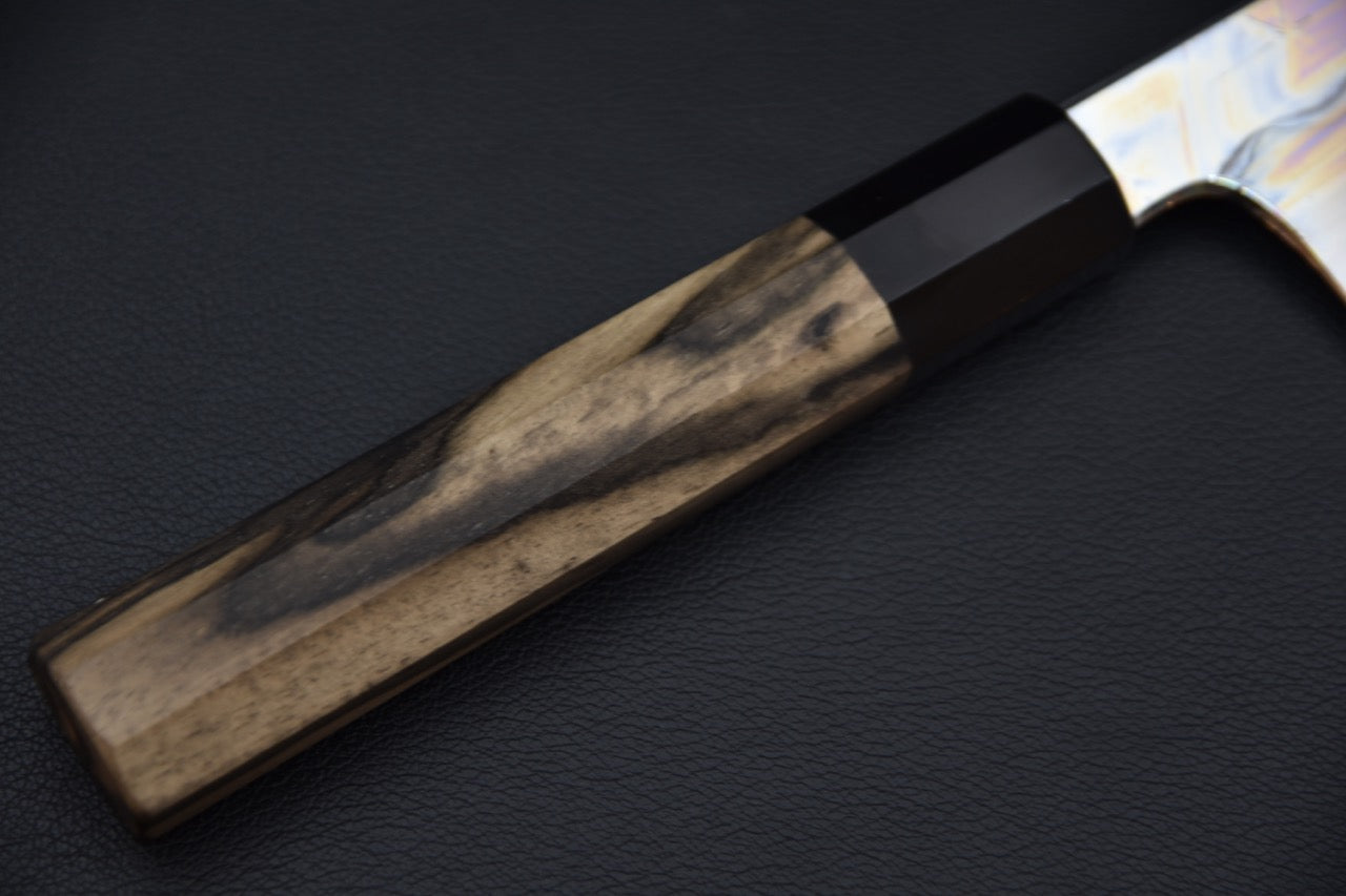 Hitohira Togashi Shirogami #1 Mizu Honyaki Gyuto 240mm Kurokaki Persimmon (#85)