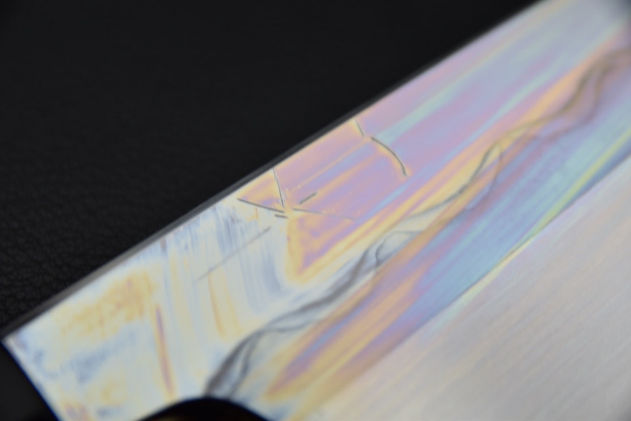 Hitohira Togashi Shirogami #1 Mizu Honyaki Gyuto 240mm Kurokaki Persimmon (#85)