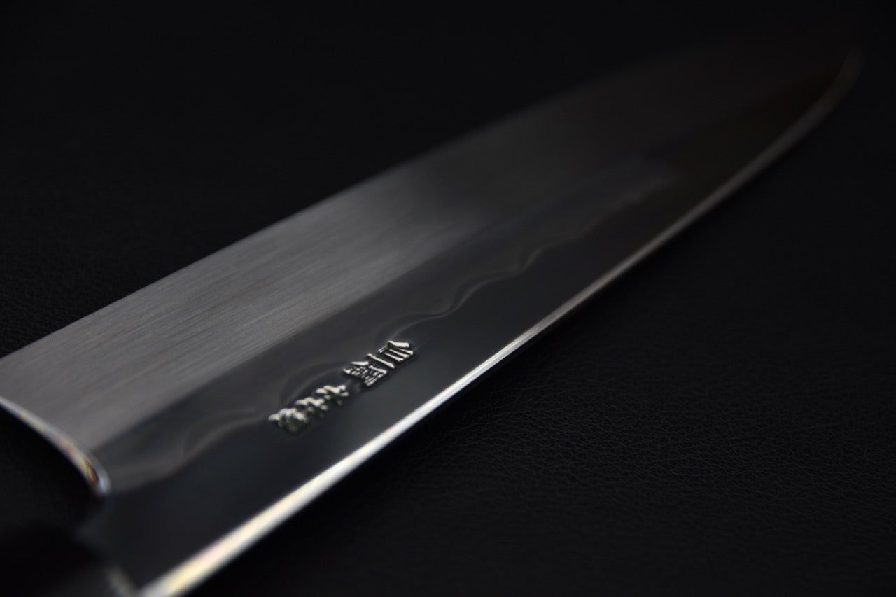 Hitohira Togashi Shirogami #1 Mizu Honyaki Gyuto 240mm Kurokaki Persimmon (#85)