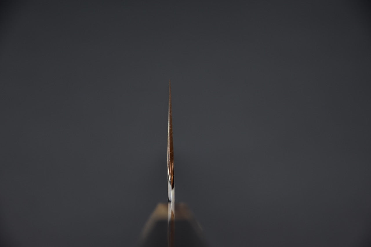 Hitohira Togashi Shirogami #1 Mizu Honyaki Kiritsuke Gyuto 240mm Taihei Ebony (#078)