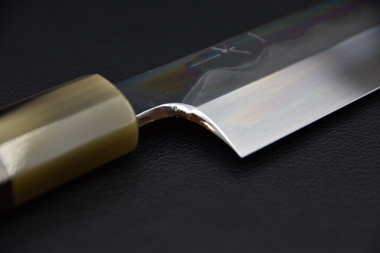 Hitohira Togashi Shirogami #1 Mizu Honyaki Yanagiba Sakimaru 330mm Taihei Ebony