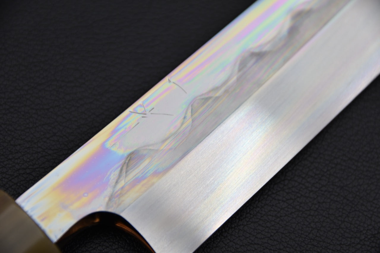 Hitohira Togashi Shirogami #1 Mizu Honyaki Yanagiba Sakimaru 330mm Taihei Ebony