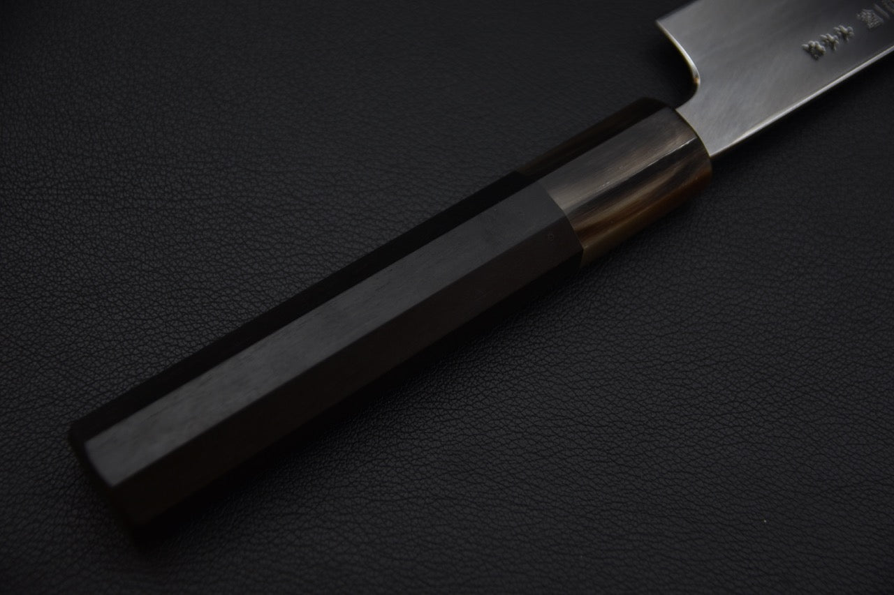 Hitohira Togashi Shirogami #1 Notaremon Mizu Honyaki Yanagi Sakimaru 300mm Taihei Macassar Ebony