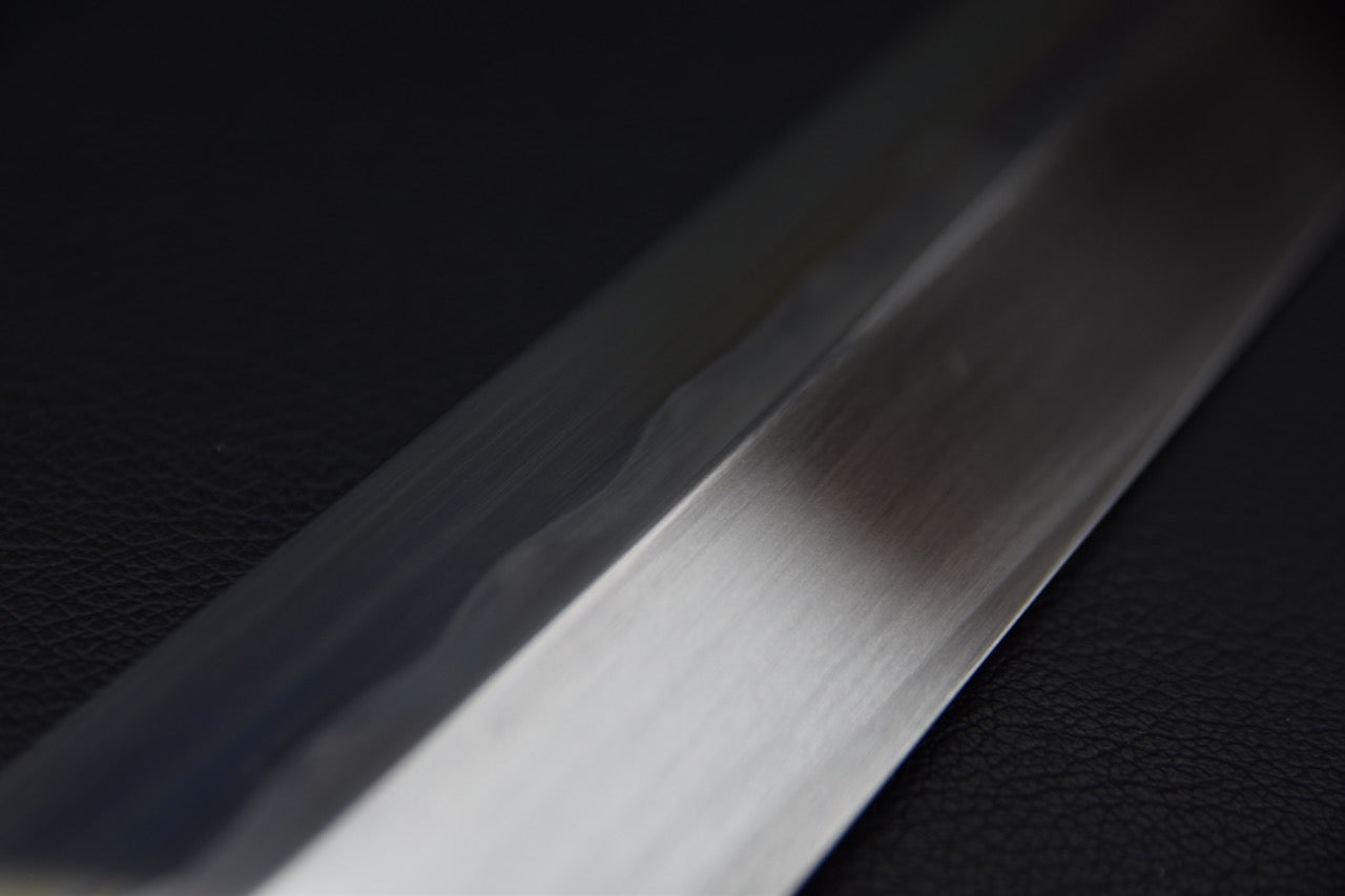 Hitohira Togashi Shirogami #1 Notaremon Mizu Honyaki Yanagi Sakimaru 300mm Taihei Macassar Ebony