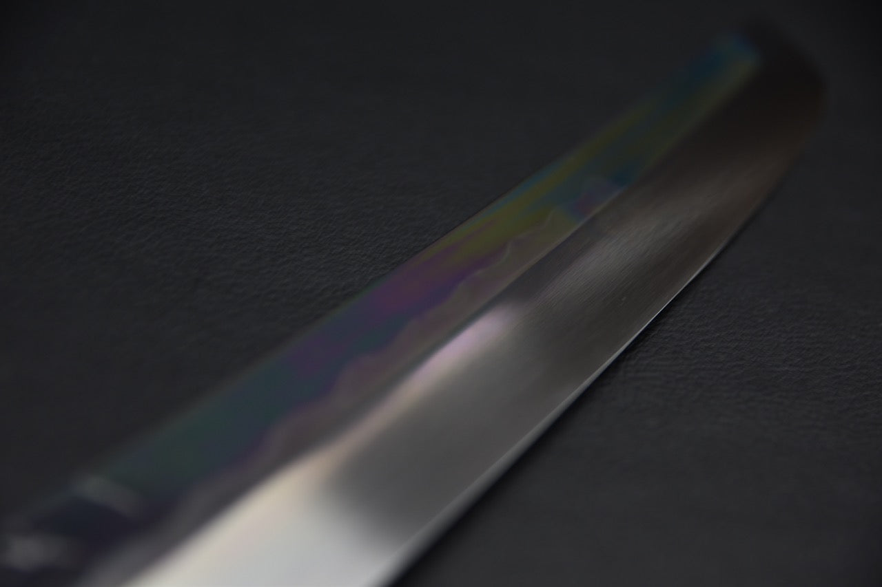 Hitohira Togashi Shirogami #1 Notaremon Mizu Honyaki Yanagiba Sakimaru 300mm Taihei Ebony