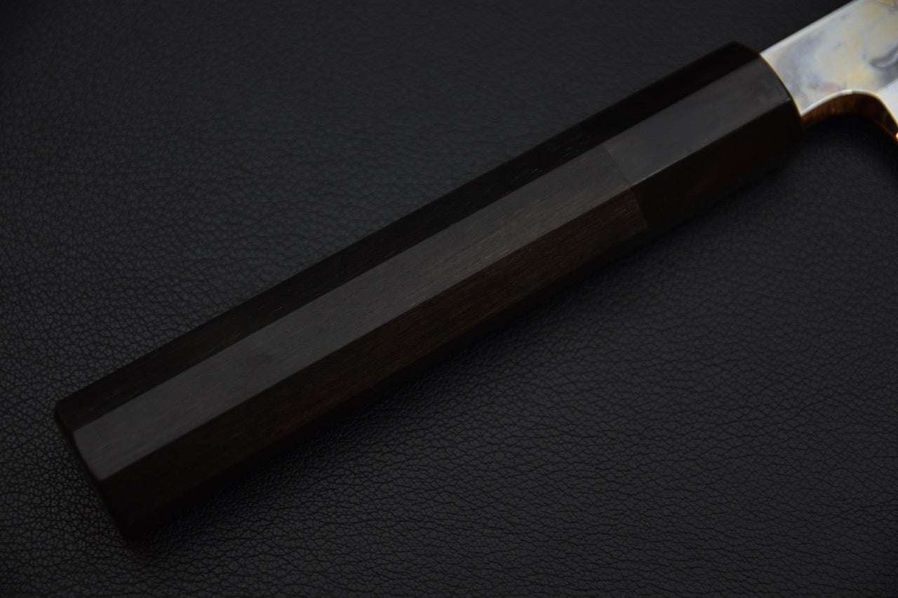 Hitohira Togashi Shirogami #1 Sanbonsugi Mizu Honyaki Kiritsuke Yanagiba 300mm Taihei Ébène