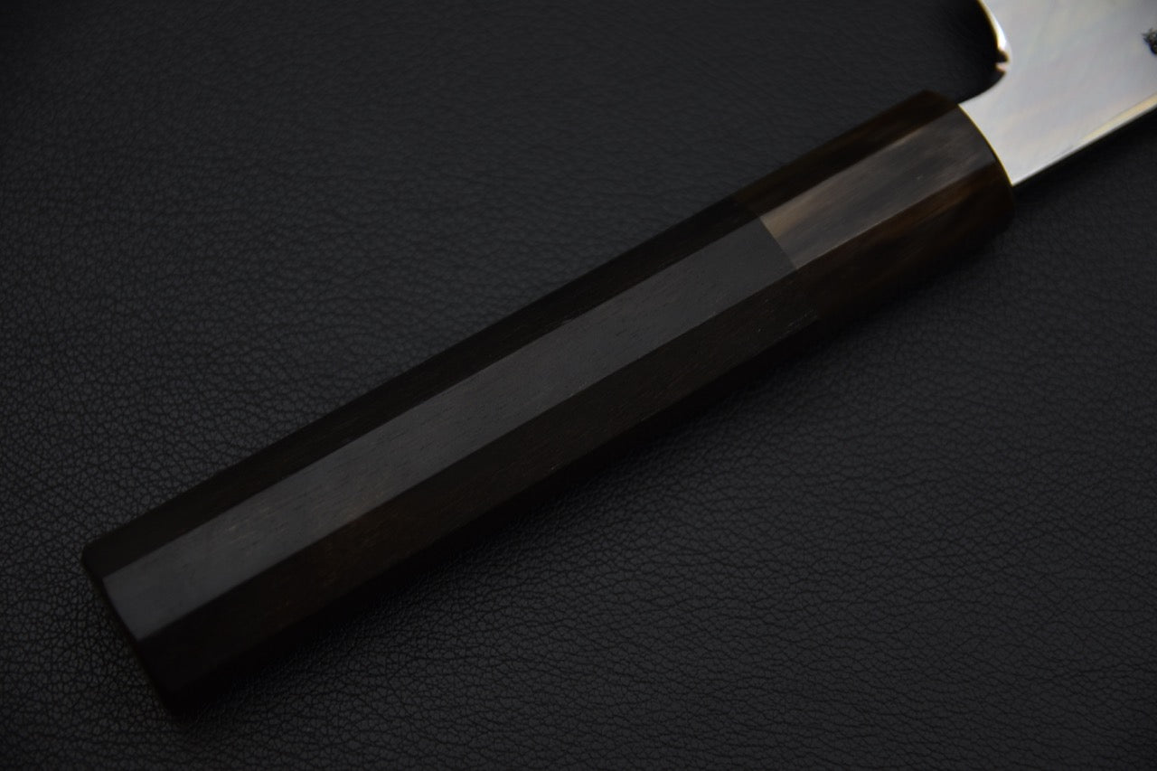 Hitohira Togashi Shirogami #1 Sanbonsugi Mizu Honyaki Kiritsuke Yanagiba 300mm Taihei Ébène