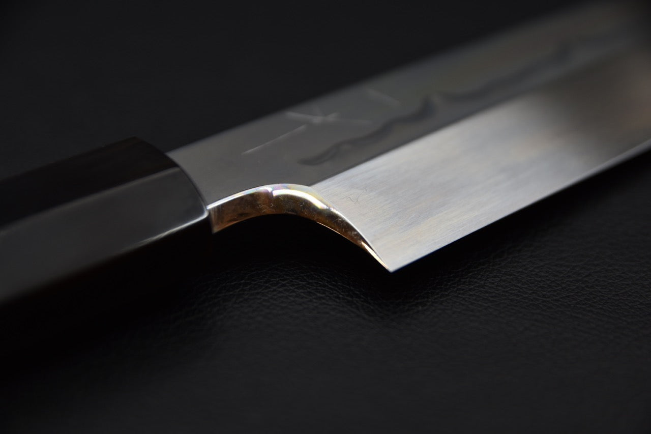 Hitohira Togashi Shirogami #1 Sanbonsugi Mizu Honyaki Kiritsuke Yanagiba 300mm Taihei Ébène