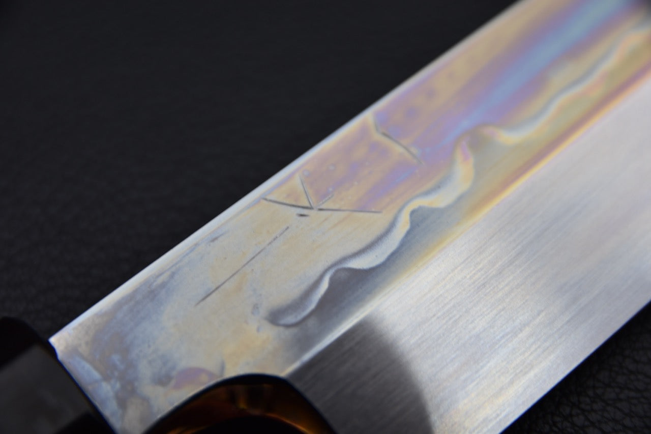 Hitohira Togashi Shirogami #1 Sanbonsugi Mizu Honyaki Kiritsuke Yanagiba 300mm Taihei Ébène