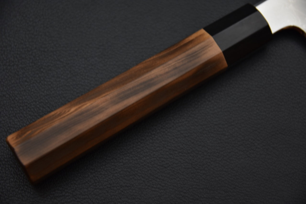 Hitohira Togashi Shirogami #1 Damascus Gyuto 240mm Cèdre Yakusugi Brûlé