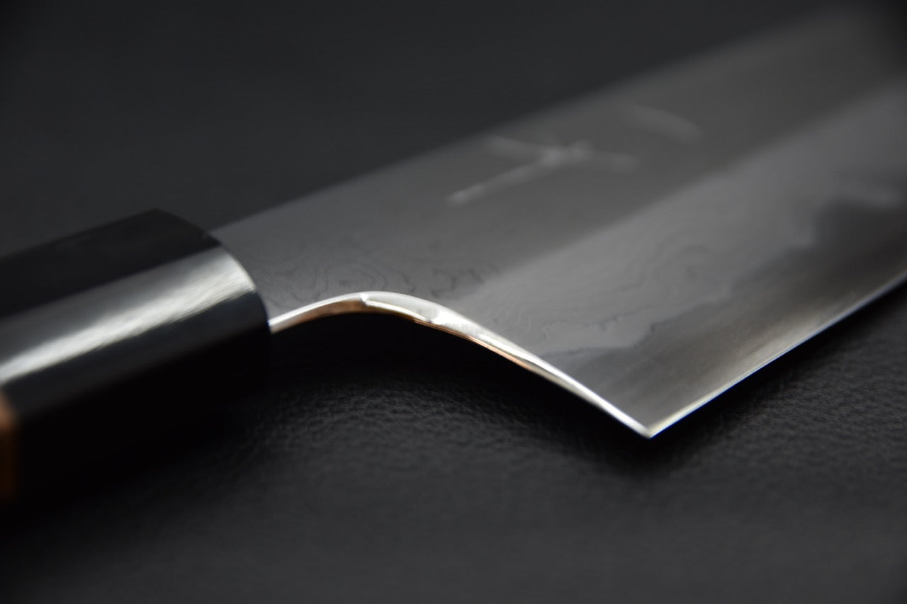 Hitohira Togashi Shirogami #1 Damascus Gyuto 240mm Cèdre Yakusugi Brûlé