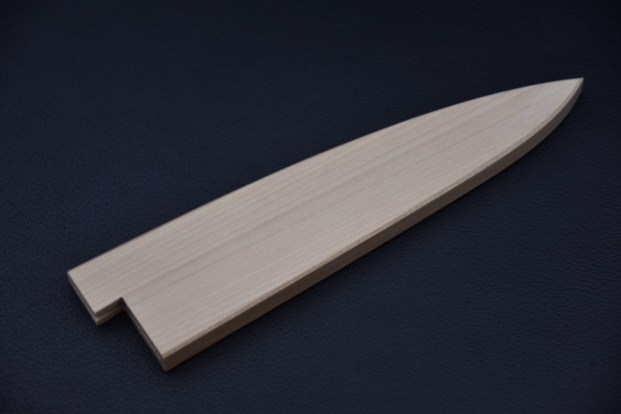 Vue arrière du saya Hitohira pour Petty 130 mm, mettant en valeur la courbe du bois