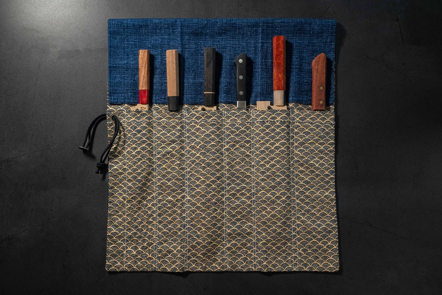 Hitohira Wagara Rouleau de couteaux moyen (6 poches) #001