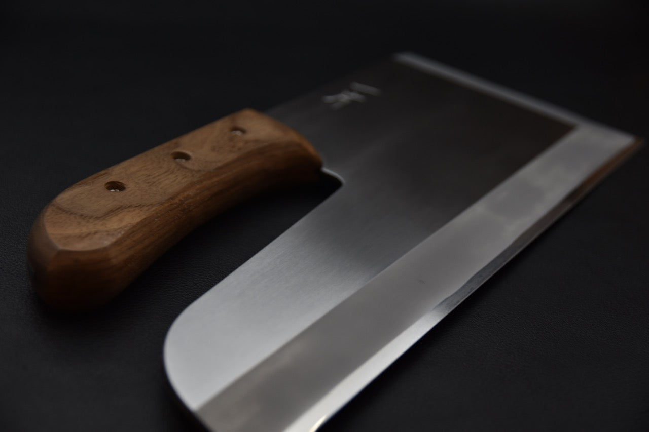 Couteau japonais Sobakiri Hitohira White #2 330mm, lame migaki, manche bois walnut