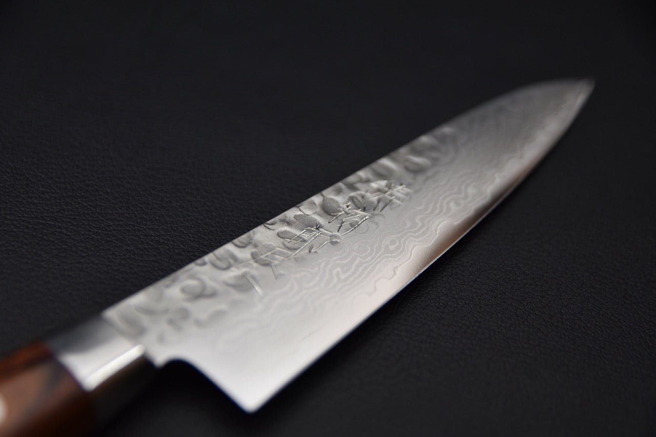 Hitohira Imojiya VG-10 ST Tsuchime Damascus Petty 135mm Pakka (Yo)
