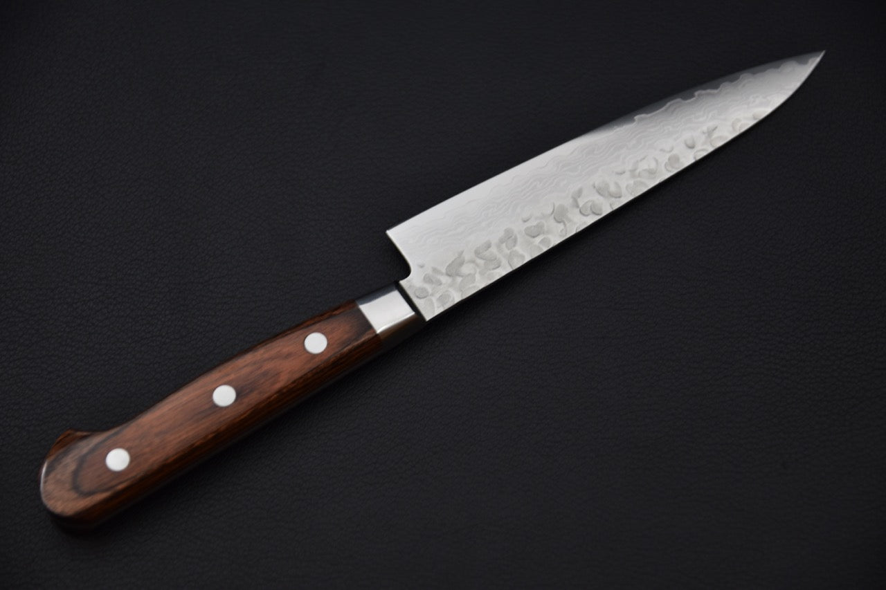 Hitohira Imojiya VG-10 ST Tsuchime Damascus Petty 135mm Pakka (Yo)