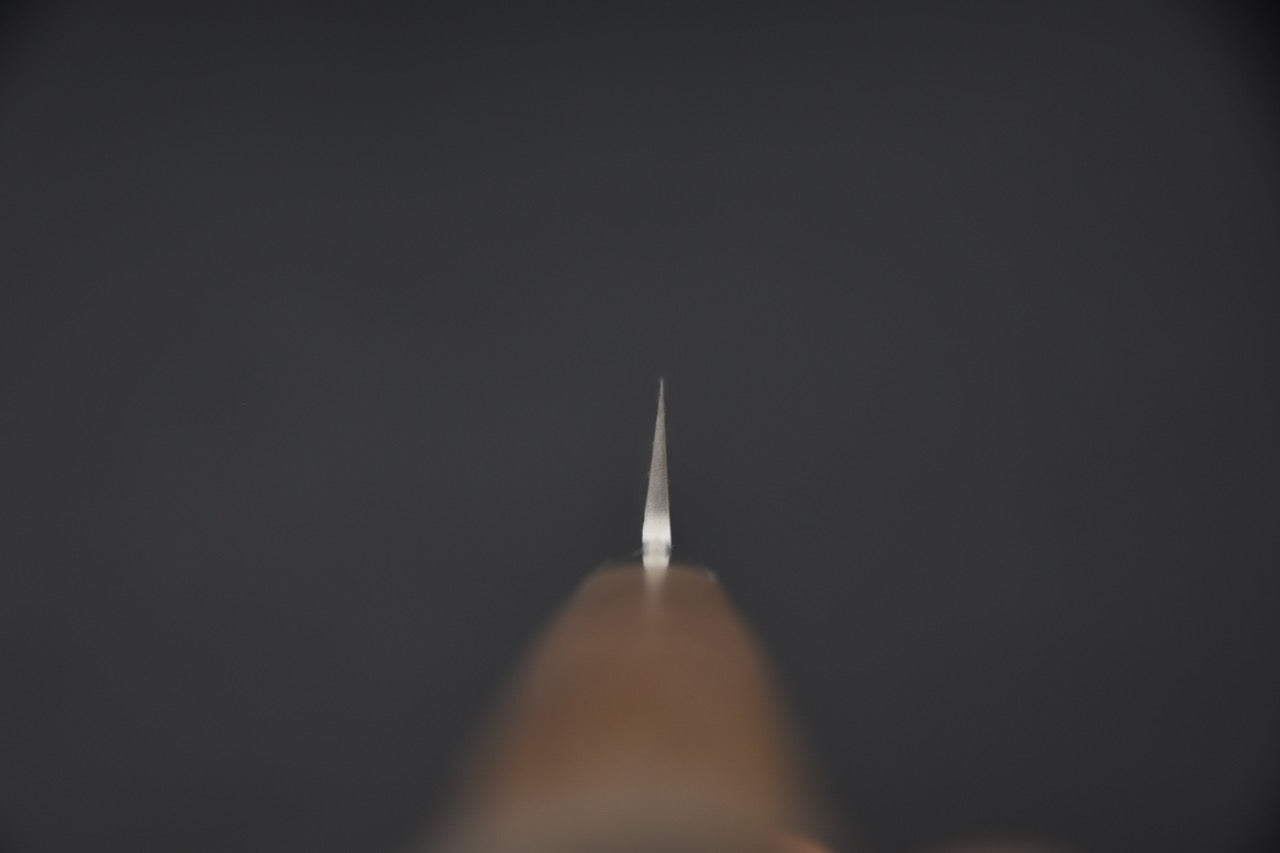 Profil du couteau japonais Hitohira 90mm vu du talon de la lame